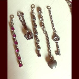 Set of silver dangle charms